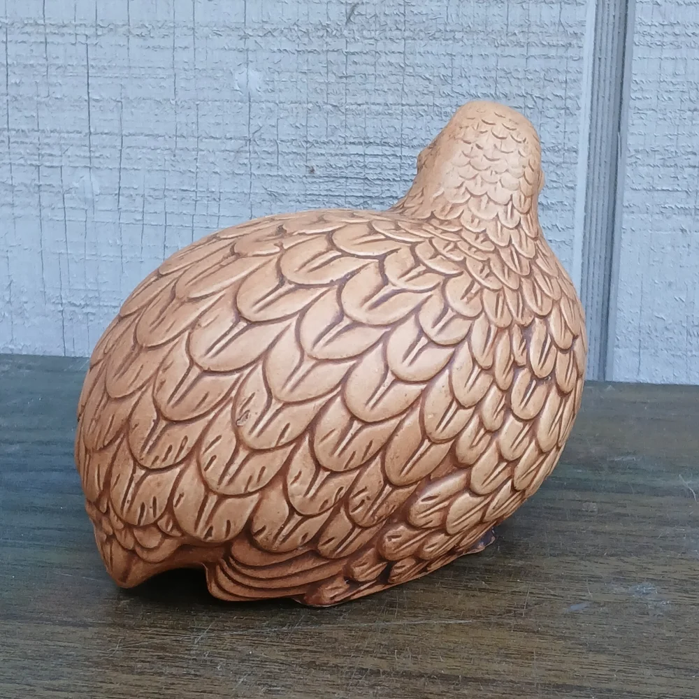 Vintage Norcrest Quail Ceramic Figurine #A610. Charming Ceramic Quail Tan Bird
